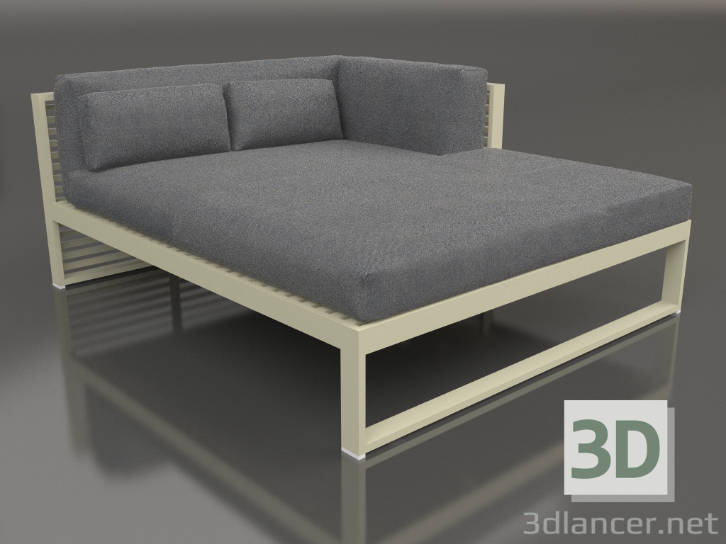 modèle 3D Canapé modulable XL, section 2 droite (Gold) - preview
