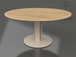 डाइनिंग टेबल Ø150 (रेत, इरोको लकड़ी)