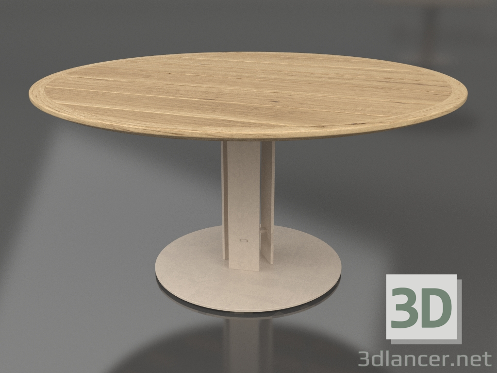 modello 3D Tavolo da pranzo Ø150 (Sabbia, Legno di Iroko) - anteprima