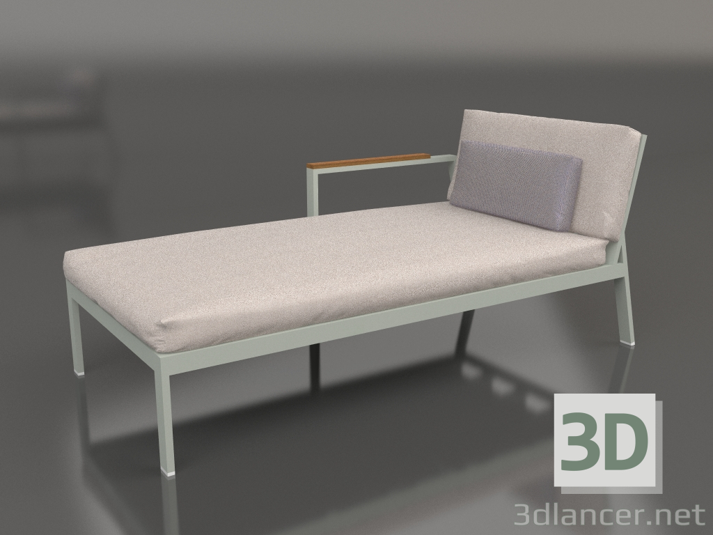 modèle 3D Module canapé, section 2 gauche (Gris ciment) - preview