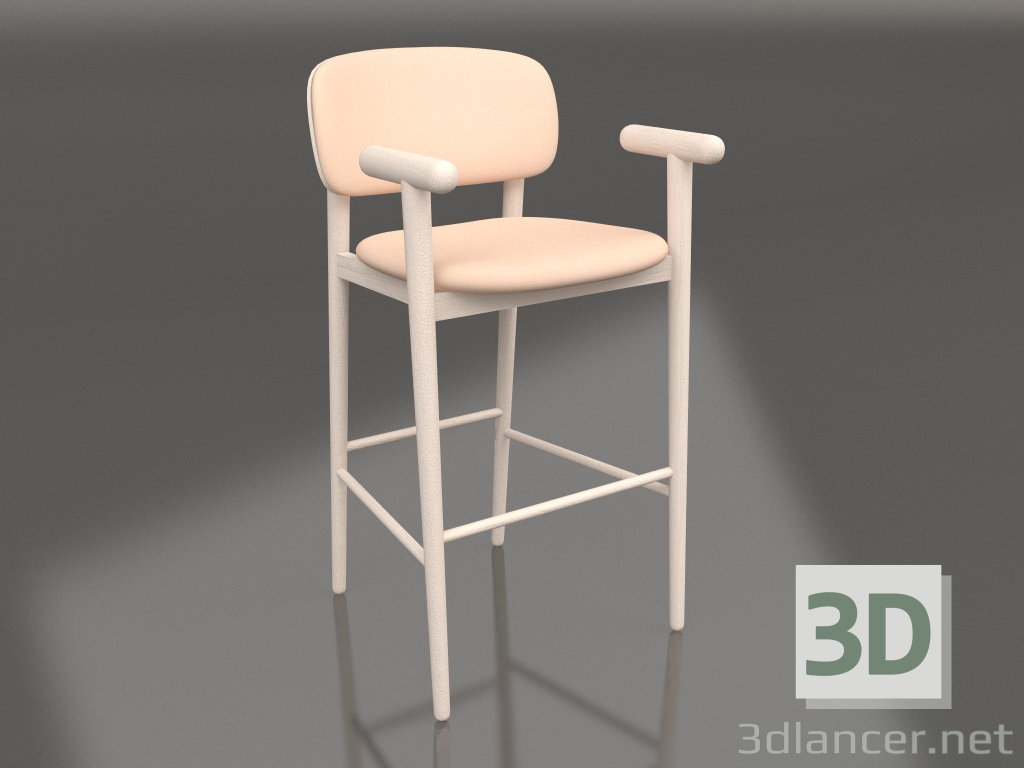 3D modeli Kolçaklı bar taburesi Hafif (02) - önizleme
