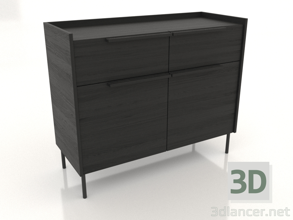 Modelo 3d Cômoda 1000x400 mm (preto RAL 9005) - preview