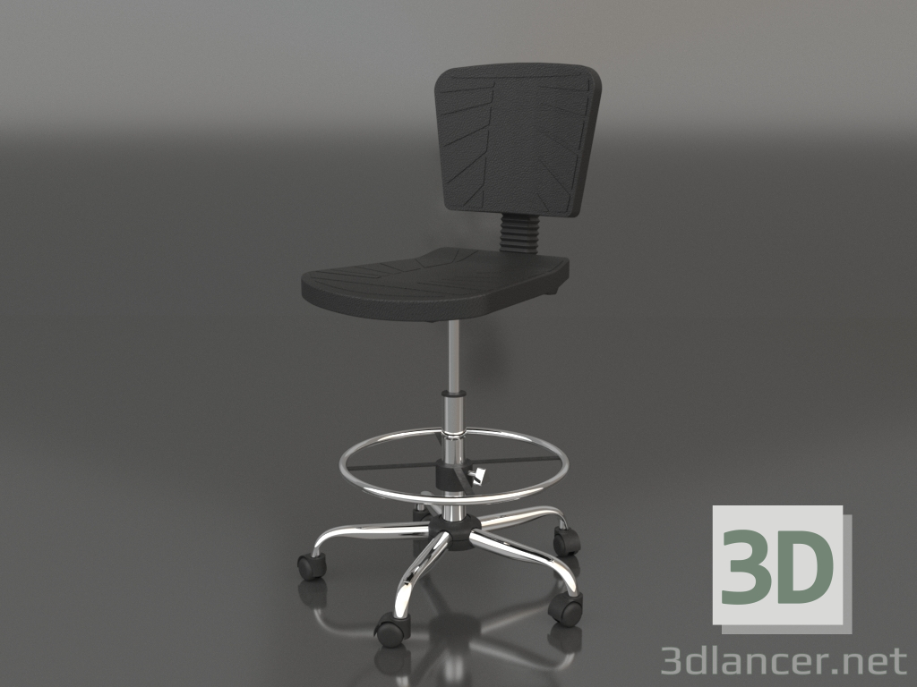 3D Modell Laborstuhl CHEMA (Option 1) - Vorschau 3D Modell Laborstuhl CHEMA (Option 1) - Vorschau
