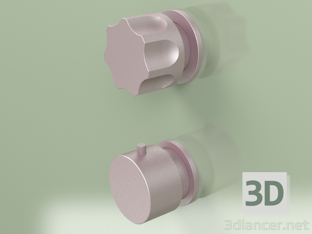 modèle 3D Set mitigeur thermostatique avec 1 robinet d'arrêt (17 48 0, OR) - preview
