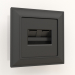 modèle 3D Double prise Ethernet RJ-45 (noir mat) - preview