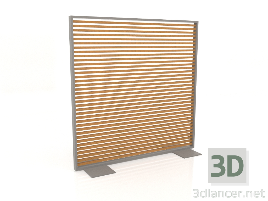 3d model Mampara de madera artificial y aluminio 150x150 (Roble dorado, Gris Cuarzo) - vista previa