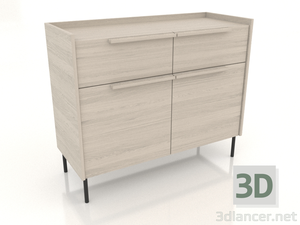 3d model Chest of drawers 1000x400 mm (white RAL 9010) - preview