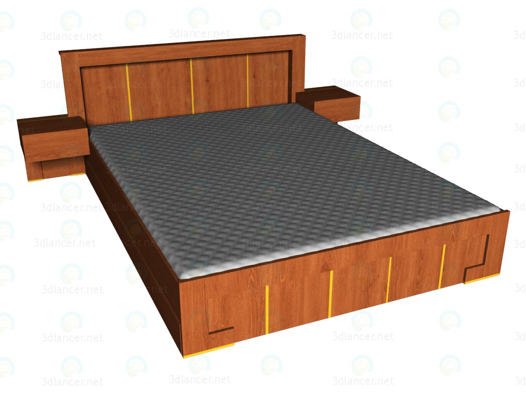 modello 3D Letto 160x220 - anteprima