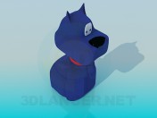O brinquedo do cão azul