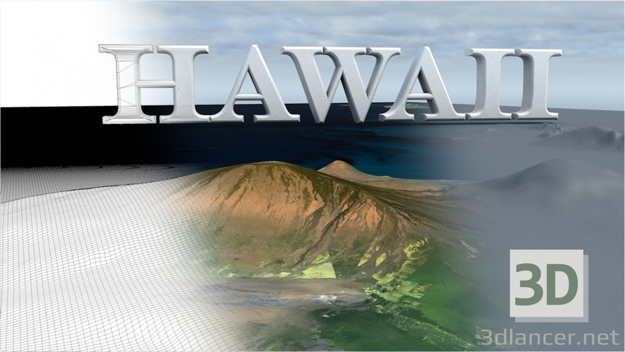 3D-Landschaftsmodell von Hawaii 3D-Modell kaufen - Rendern 3D-Landschaftsmodell von Hawaii 3D-Modell kaufen - Rendern