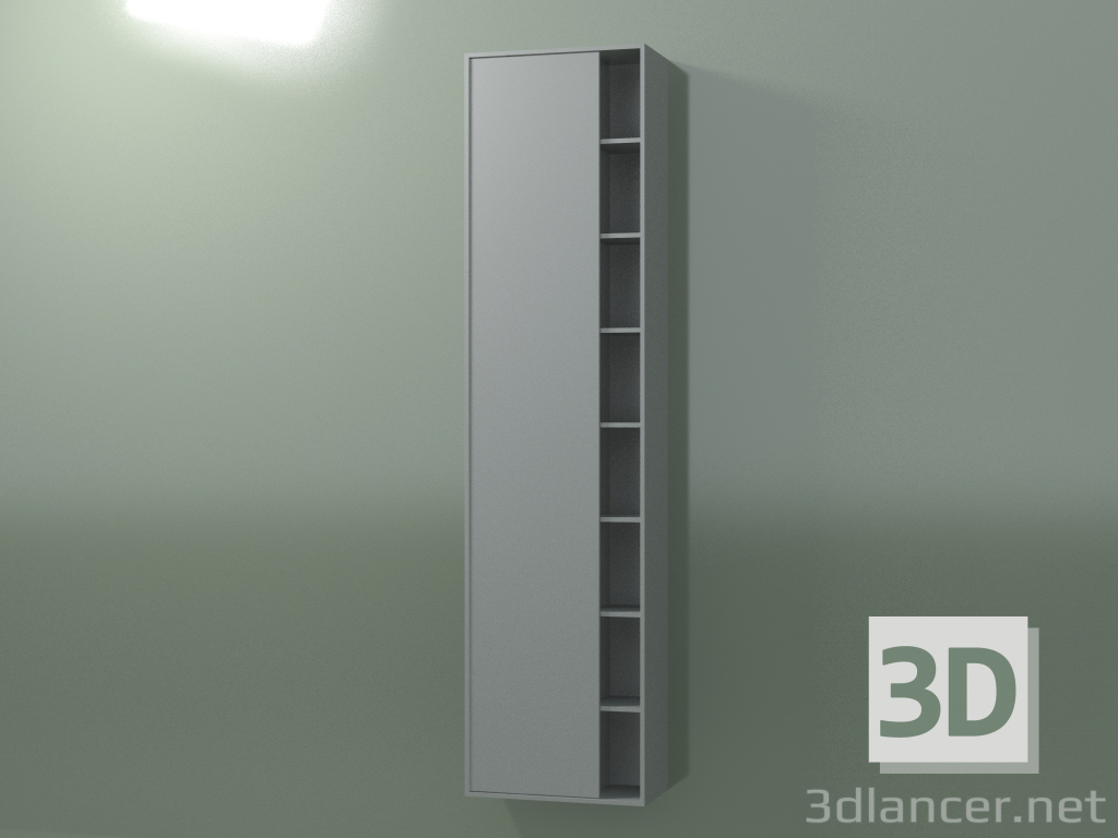 3D modeli 1 sol kapılı duvar dolabı (8CUCFCS01, Silver Grey C35, L 48, P 24, H 192 cm) - önizleme