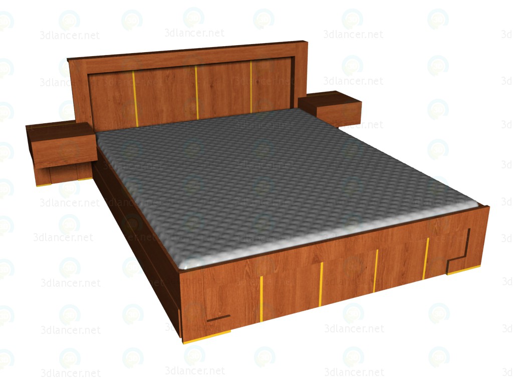 modello 3D Letto 160x200 - anteprima