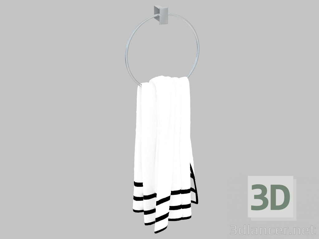 3d модель Кольцо для полотенца с полотенцем (46509) – превью