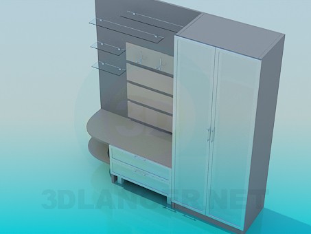 3d model Cupboard in the hallway - preview 3d model Cupboard in the hallway - preview