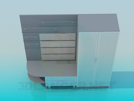 3d model Cupboard in the hallway - preview 3d model Cupboard in the hallway - preview