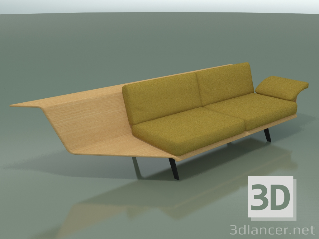 3d model Corner Double Module Lounge 4406 (90 ° Right, Natural oak) - preview