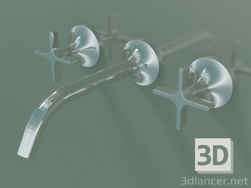 3D Modell Wandwaschbeckenmischer ohne Abfallgarnitur (36 712 809-000010) - Vorschau