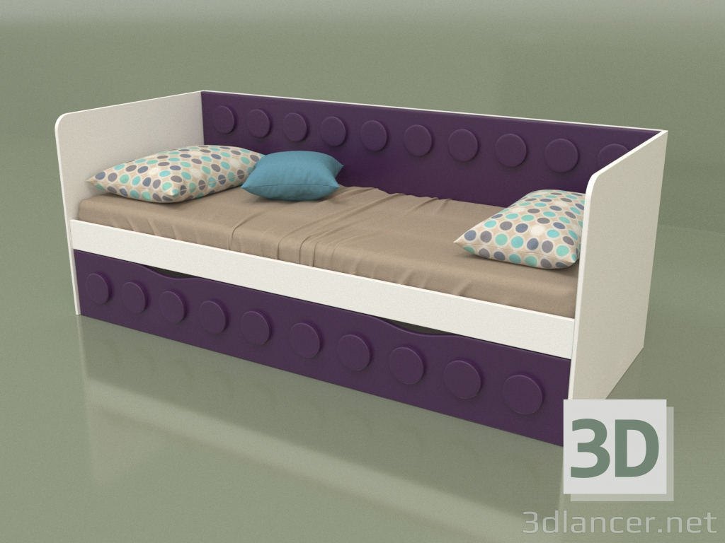 3D Modell Schlafsofa für Teenager mit 1 Schublade (Ametist) - Vorschau