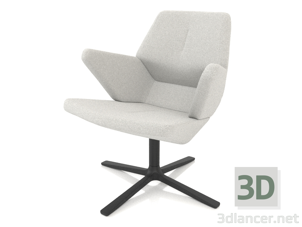 modello 3D Una sedia per il relax con base in metallo - anteprima