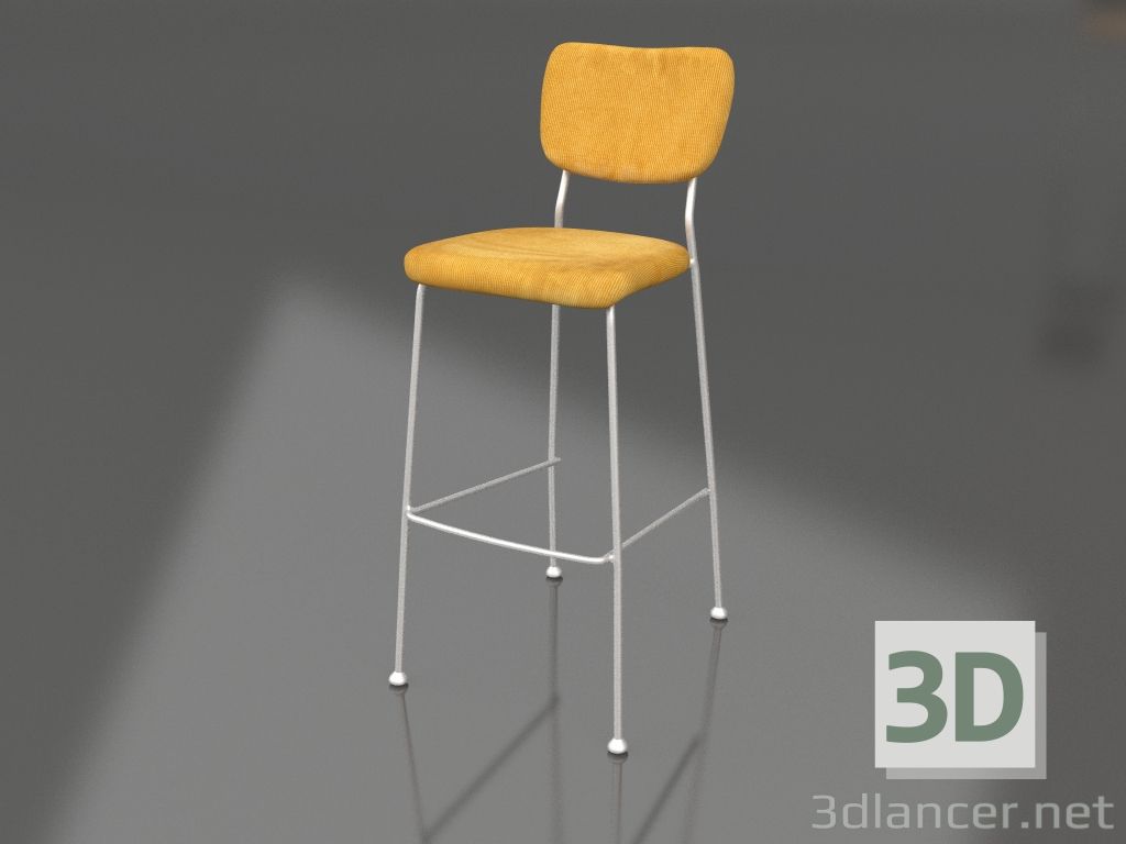3D modeli Bar taburesi Benson 75,5 cm (Koyu sarı) - önizleme