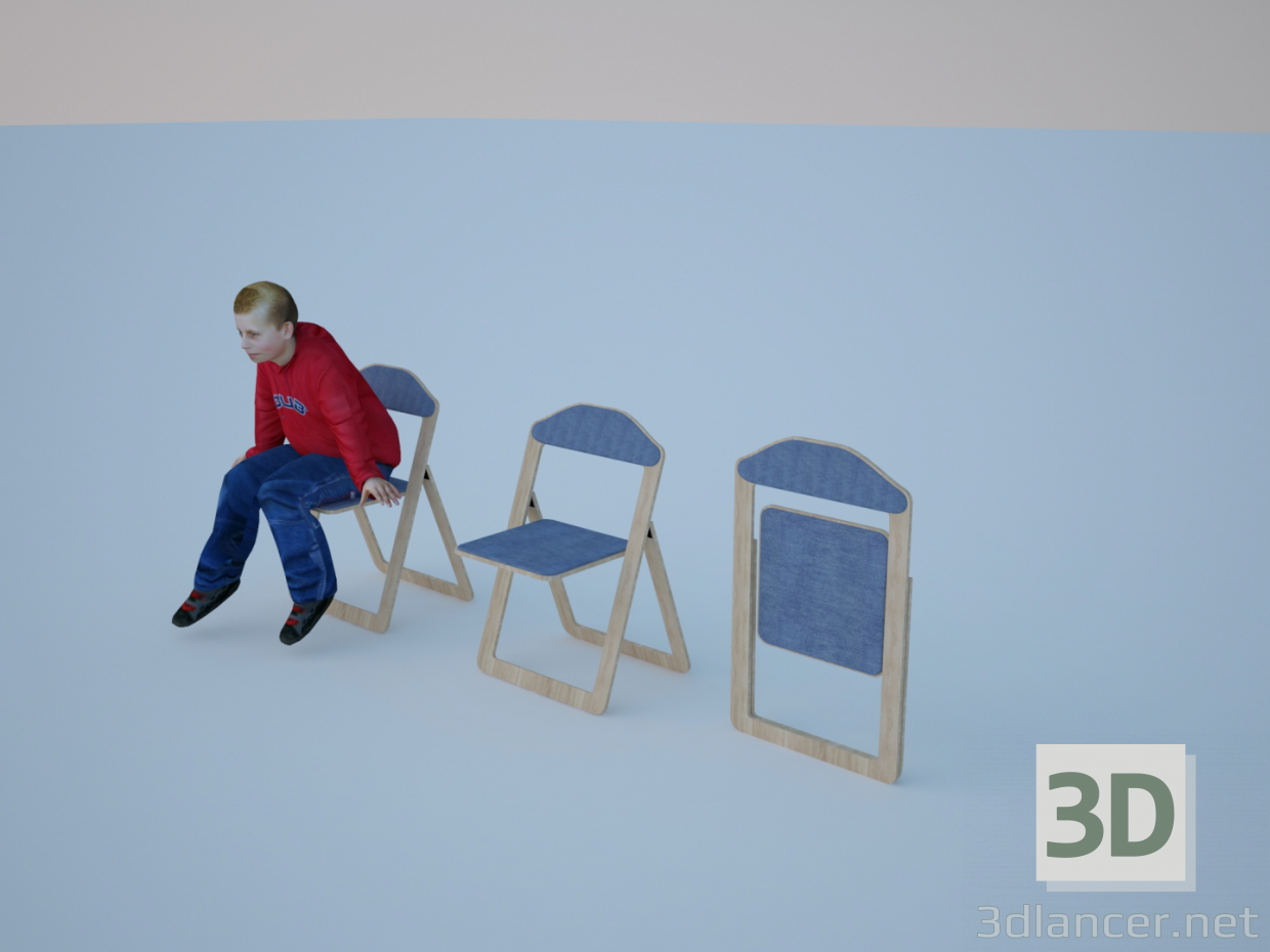 3 डी मॉडल खुलने और बंधनेवाली कुर्सी - पूर्वावलोकन