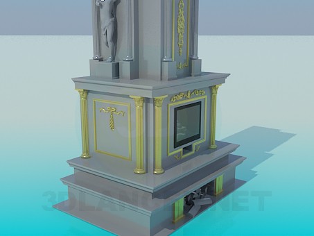 3d model Chic fireplace - preview 3d model Chic fireplace - preview