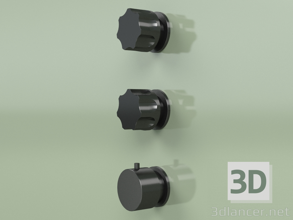 modèle 3D Set mitigeur thermostatique avec 2 vannes d'arrêt (17 49 0, ON) - preview