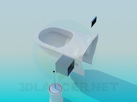 3d модель Унітаз з вбудованим в стіну бачком – превью 3d модель Унітаз з вбудованим в стіну бачком – превью