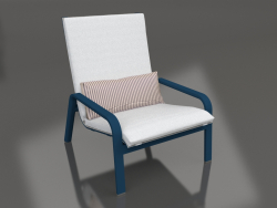 Poltrona lounge con schienale alto (Grigio blu)
