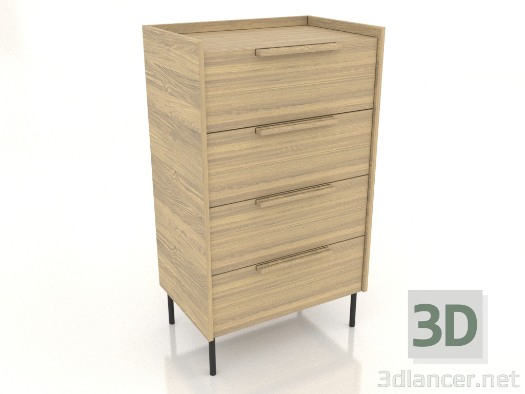 modèle 3D Commode hauteur 600 mm (chêne lumineux) - preview