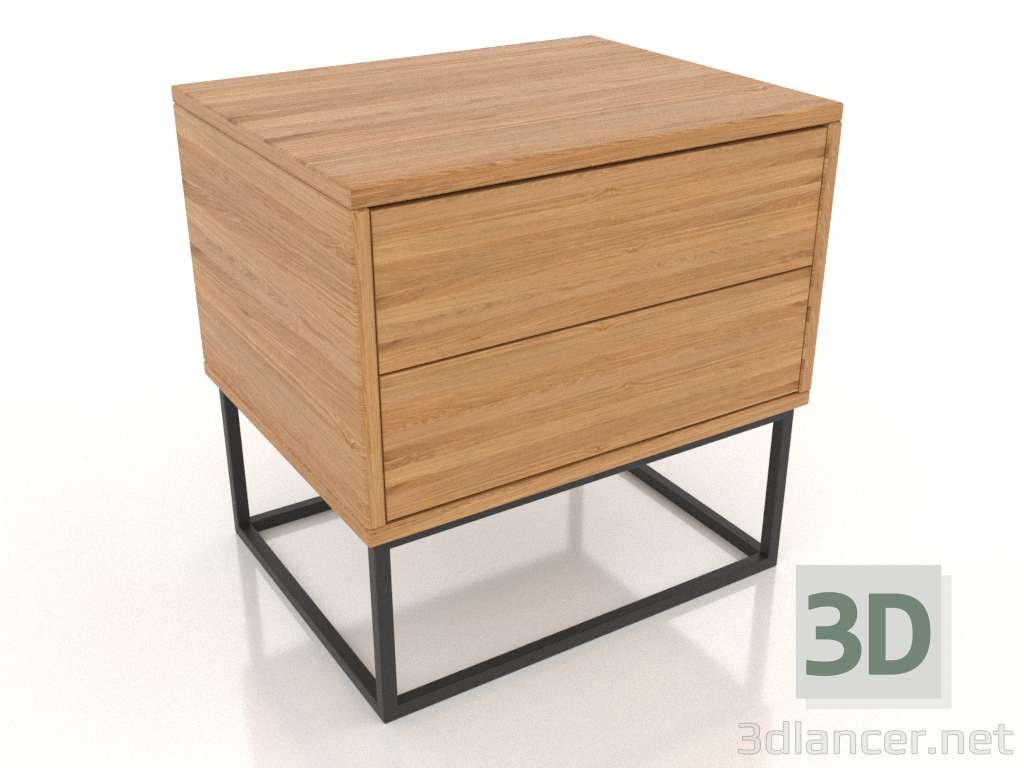 modello 3D Comodino PUSH 500 mm (rovere naturale) - anteprima