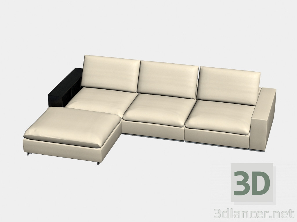 3d model Sofa modular angular (with shelves) Portland - preview
