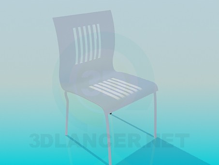 3D Modell Stuhl mit Balken auf der Rückseite - Vorschau