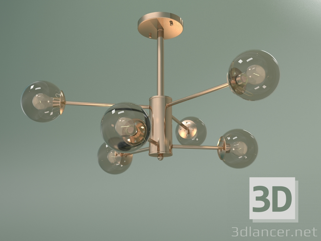 modello 3D Lampadario a soffitto Ascot 30166-6 (oro) - anteprima