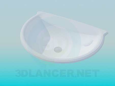 3d модель Напівкруглий умивальник – превью 3d модель Напівкруглий умивальник – превью