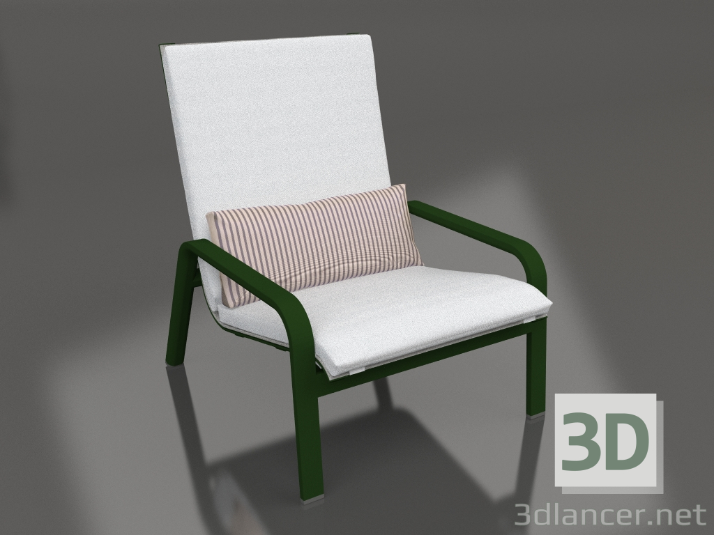 3d model Sillón con respaldo alto (Verde botella) - vista previa