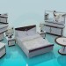 3d модель Комплект меблів для спальні – превью