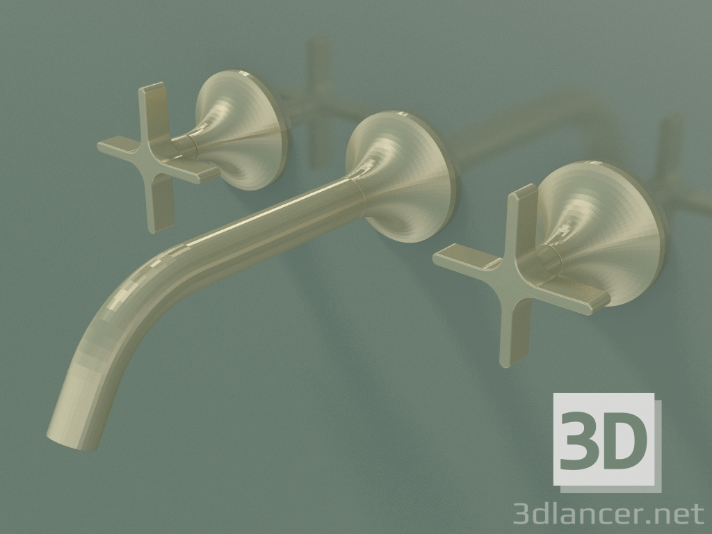 modello 3D Miscelatore lavabo a parete senza scarico (36712809-280010) - anteprima