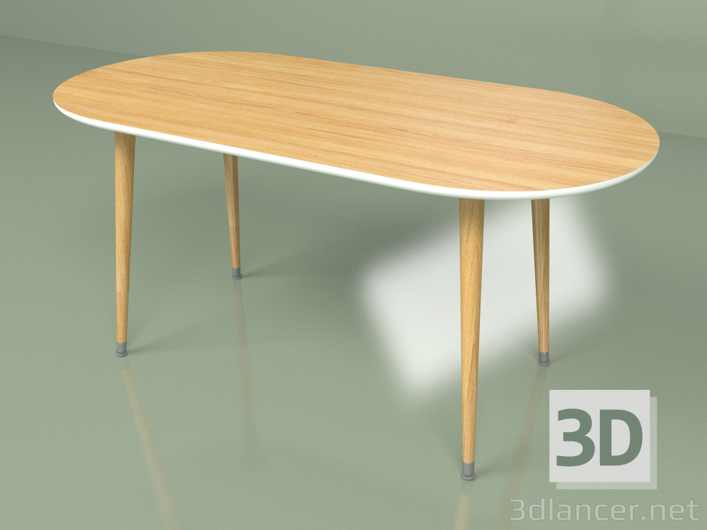 modello 3D Tavolino Sapone impiallacciato (bianco) - anteprima