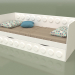 3d model Sofa bed for teenagers with 1 drawer (White) - preview