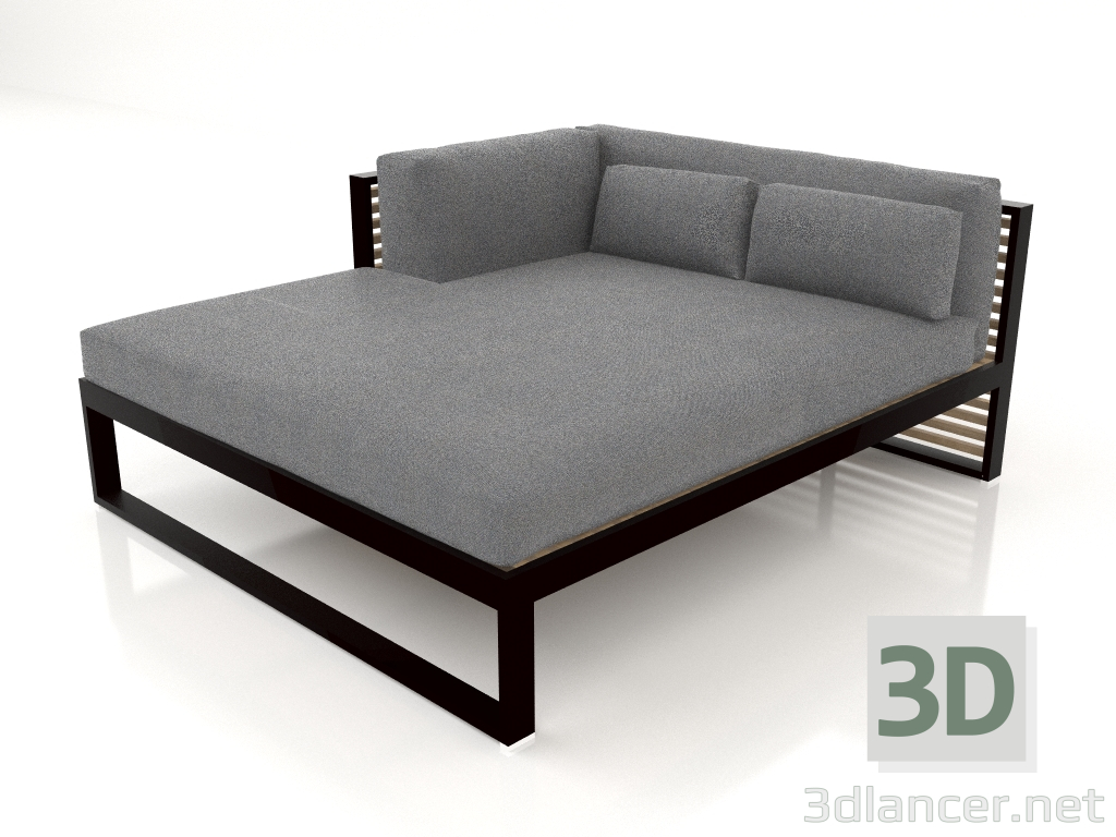 modèle 3D Canapé modulable XL, section 2 gauche (Noir) - preview