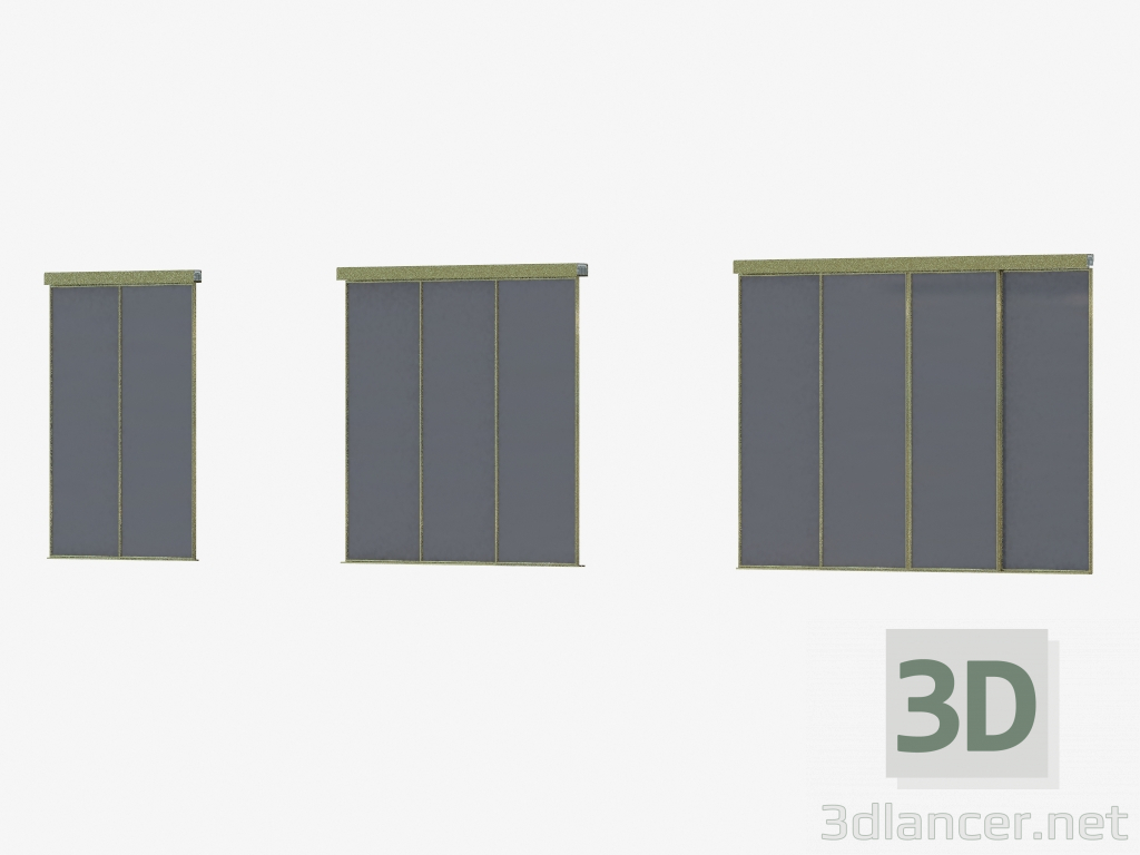 3d model Interroom A4 partition (champane transparent black) - preview