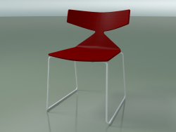 Stapelbarer Stuhl 3702 (auf einem Schlitten, Rot, V12)