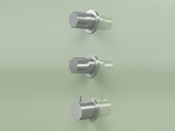 Conjunto de misturador termostático com 2 válvulas de corte (17 49, AS)