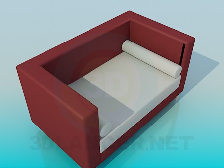 modèle 3D Canapé avec rouleaux - preview