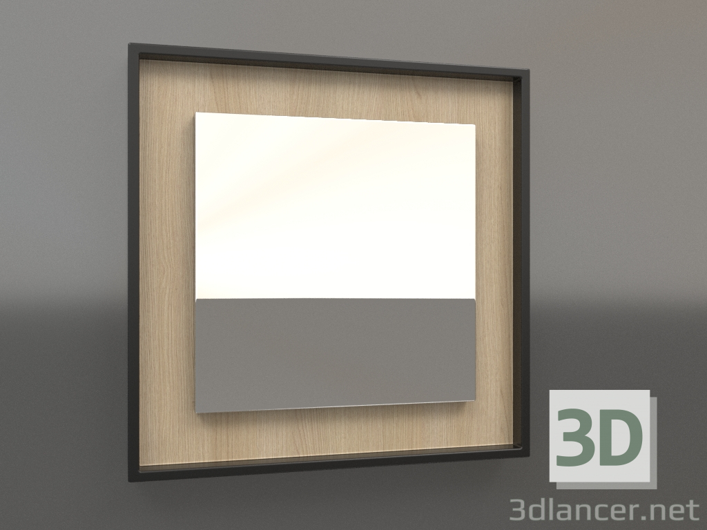 3d модель Зеркало ZL 18 (400x400, wood white, black) – превью