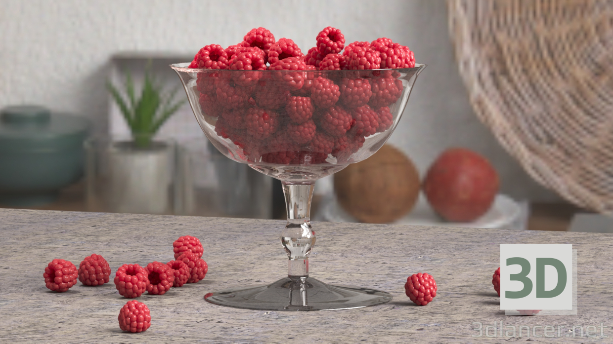 3d Raspberries model buy - render