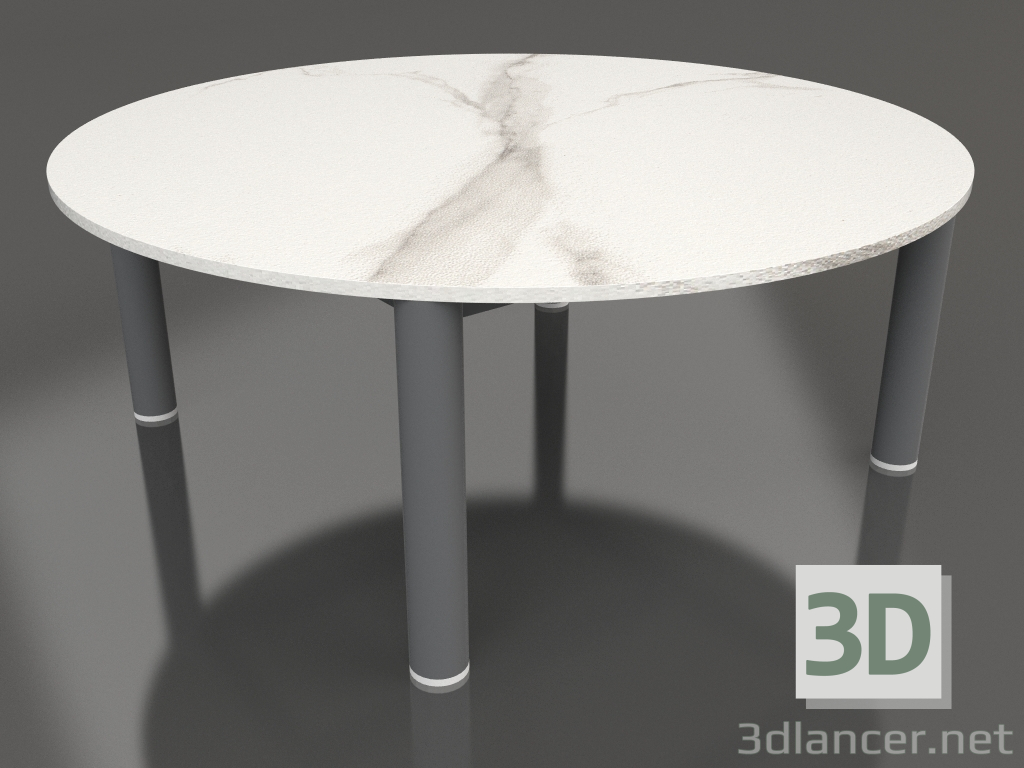 modello 3D Tavolino D 90 (Antracite, DEKTON Aura) - anteprima