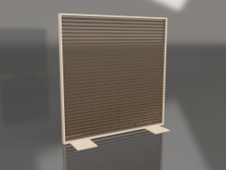 Partition made of artificial wood and aluminum 150x150 (Teak, Sand)