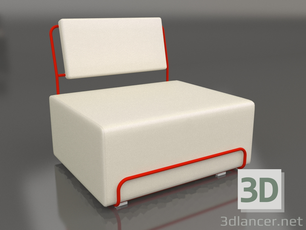 3D Modell Loungesessel (Rot) - Vorschau
